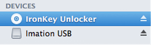 Figure 1: Ironkey USB Mounted as CD-ROM and USB