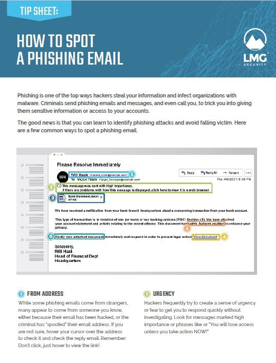 How to spot a phishing email image