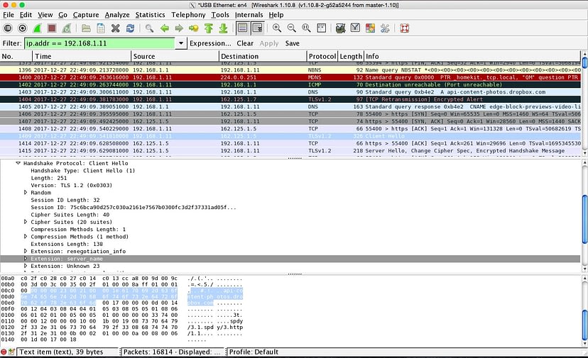 using wireshark to monitor home network